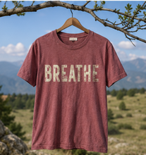 Load image into Gallery viewer, Breathe T-Shirt | Garment Dyed Cotton Graphic Tee – Brick