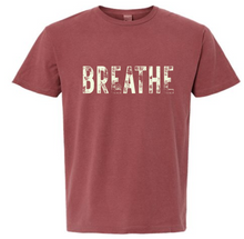 Load image into Gallery viewer, Breathe T-Shirt | Garment Dyed Cotton Graphic Tee – Brick