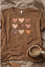 Load image into Gallery viewer, Heart Love Artwork Women’s Tee | Garment Washed Soft Graphic T-Shirt