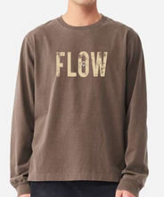Load image into Gallery viewer, Flow Long Sleeve T-Shirt | Garment Dyed Cotton Graphic Tee – Washed Cocoa
