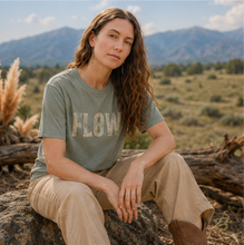 Load image into Gallery viewer, Flow T-Shirt | Garment Dyed Cotton Graphic Tee – Bay