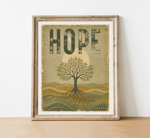 Load image into Gallery viewer, HOPE Wall Art Print | Nature-Inspired 8x10 Art | Good Words Worn Well Collection