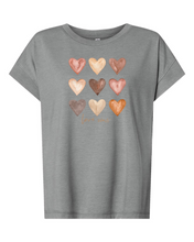 Load image into Gallery viewer, Heart Love Artwork Women’s Tee | Garment Washed Soft Graphic T-Shirt