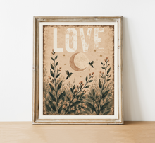Load image into Gallery viewer, LOVE Wall Art Print | Nature-Inspired 8x10 Art | Good Words Worn Well Collection