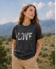 Load image into Gallery viewer, Love T-Shirt | Women's Relaxed Boyfriend Cotton Graphic Tee – Charcoal