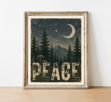 Load image into Gallery viewer, PEACE Wall Art Print | Nature-Inspired 8x10 Art | Good Words Worn Well Collection