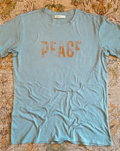 Load image into Gallery viewer, Peace T-Shirt | Women's Relaxed Boyfriend Cotton Graphic Tee – Blue Grey