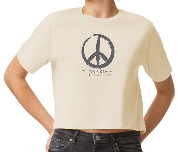 Peace Is Our Gift Boxy Cropped Tee