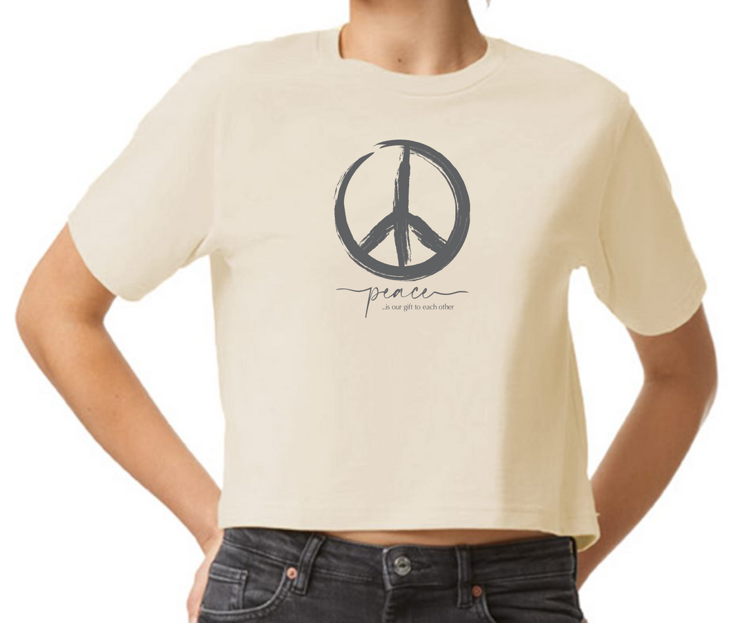 Peace Is Our Gift Boxy Cropped Tee