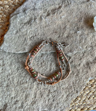 Load image into Gallery viewer, Unakite Leather Knot Bracelet