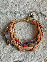 Load image into Gallery viewer, Red Jasper Leather Knot Bracelet