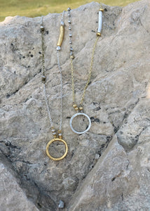 Circle Pendant Statement Necklace