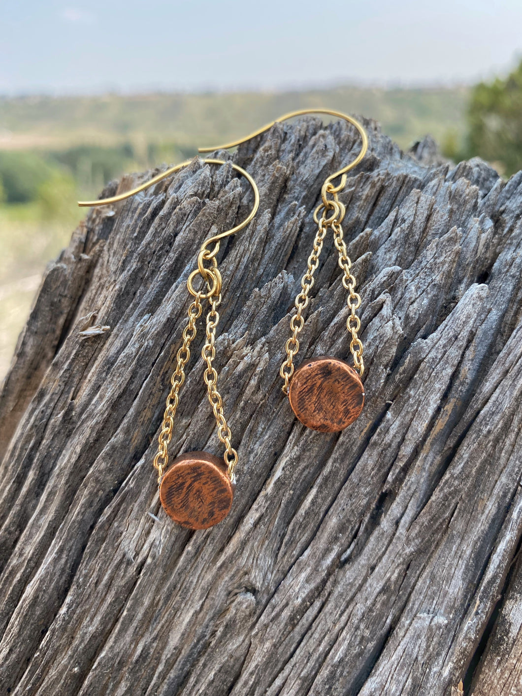 Simple Disc Drop Earrings